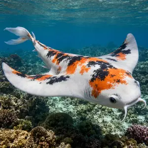 Koi fish + Manta ray